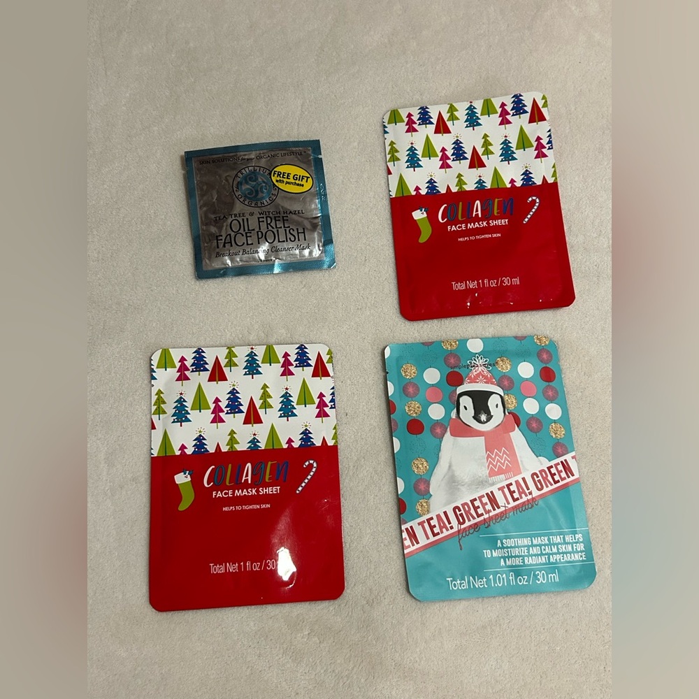 New collagen face mask sheet oil free polish green tea pamper spaday facial skin